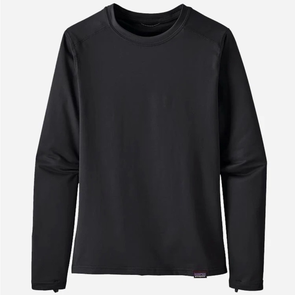 Patagonia Kids' Capilene Midweight Crew base layer shirt black extra small XS